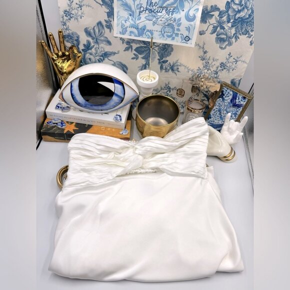 🆕 PRINCESS POLLY 🧿 NWOT Shellie Mini Dress, White - Size US 8 - Picture 2 of 16